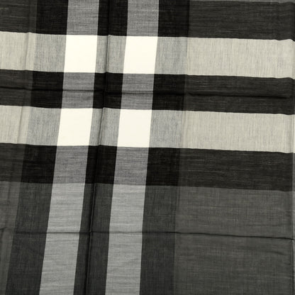 Burberry Silk Modal Wool Cashmere London Check Lightweight Square Scarf Mid Grey 2 of 3