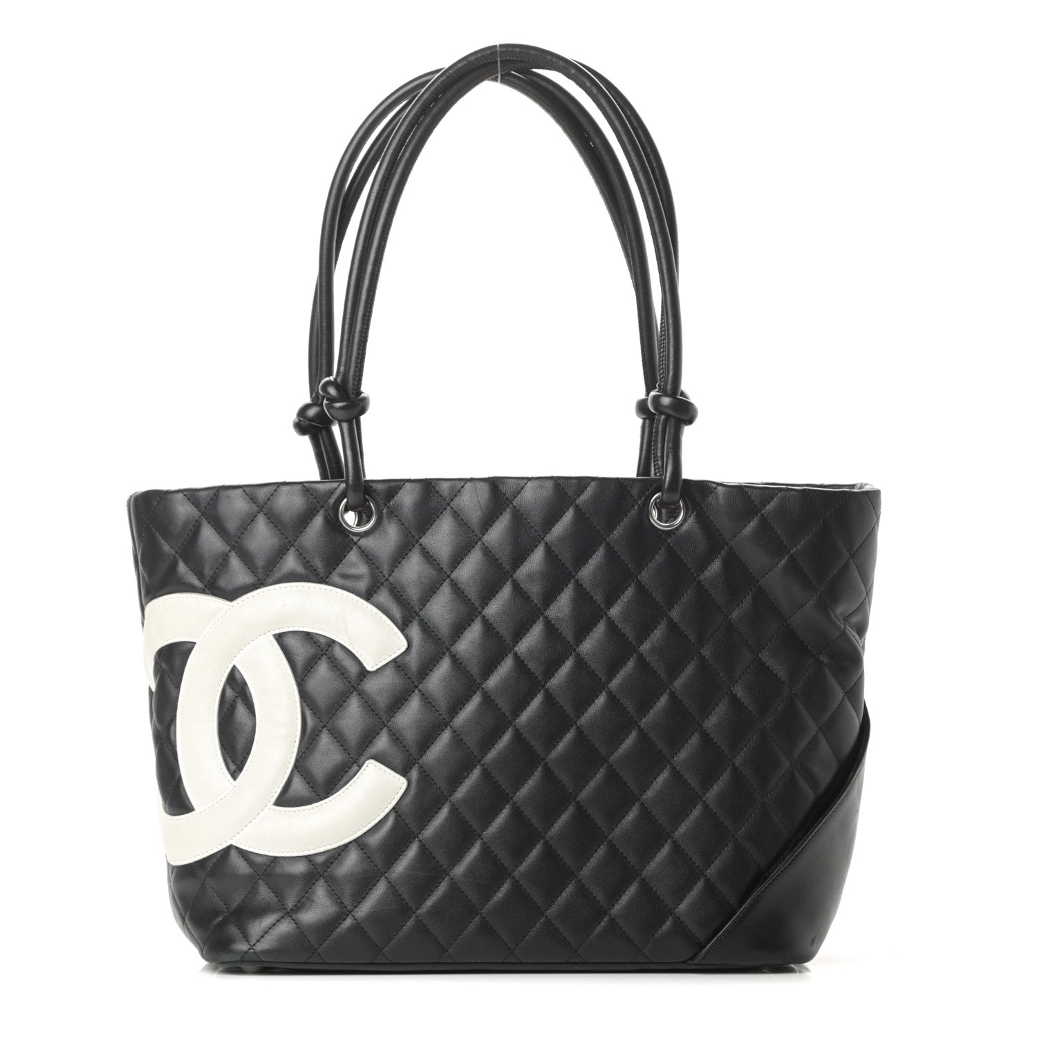 Chanel Calfskin Quilted Large Cambon Tote Black White 1 of 17