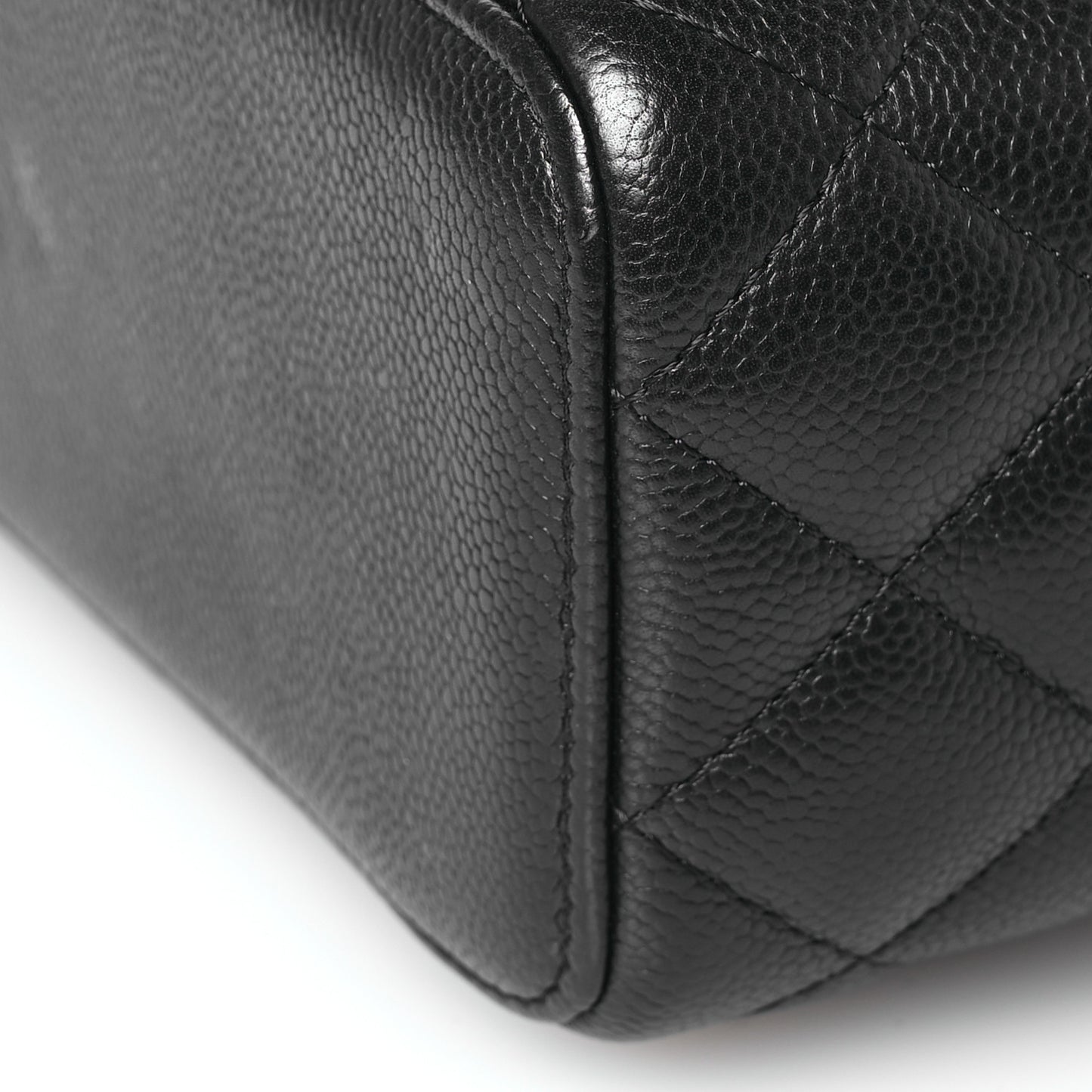 Caviar Quilted Small Tiny CC Vanity Case With Chain Black