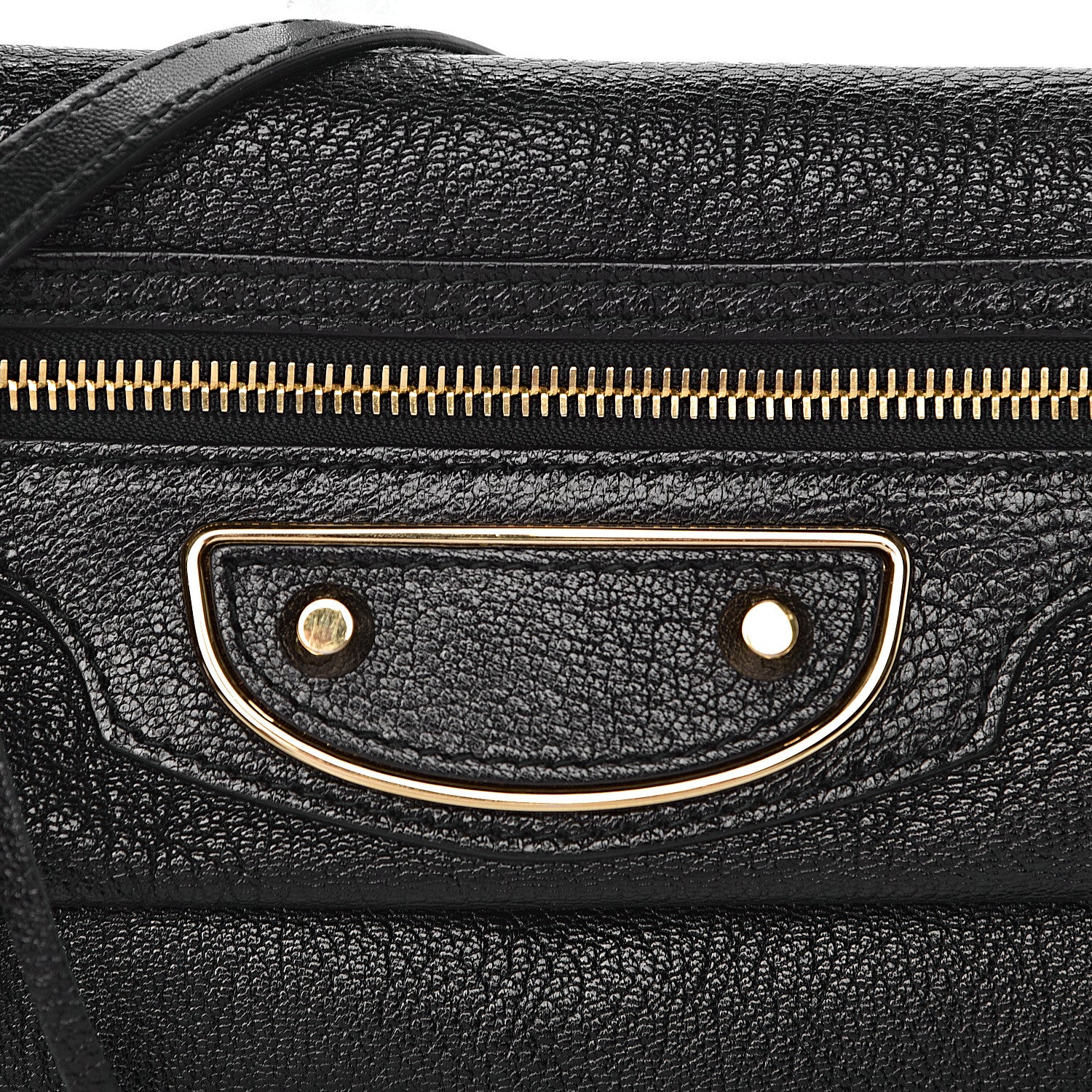 Balenciaga Chevre Gold Metallic Edge Hardware Envelope Clutch Black 10 of 10