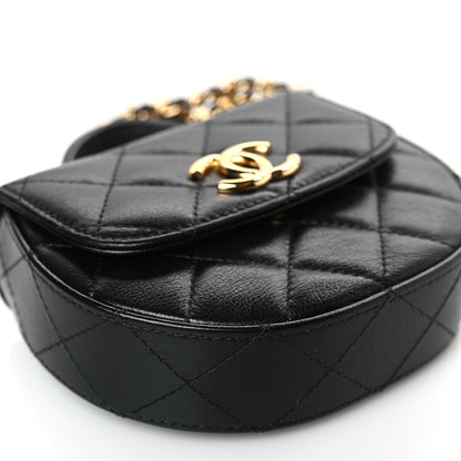 Chanel Shiny Aged Calfskin Quilted Mini Top Handle Clutch With Chain Black 8 of 9