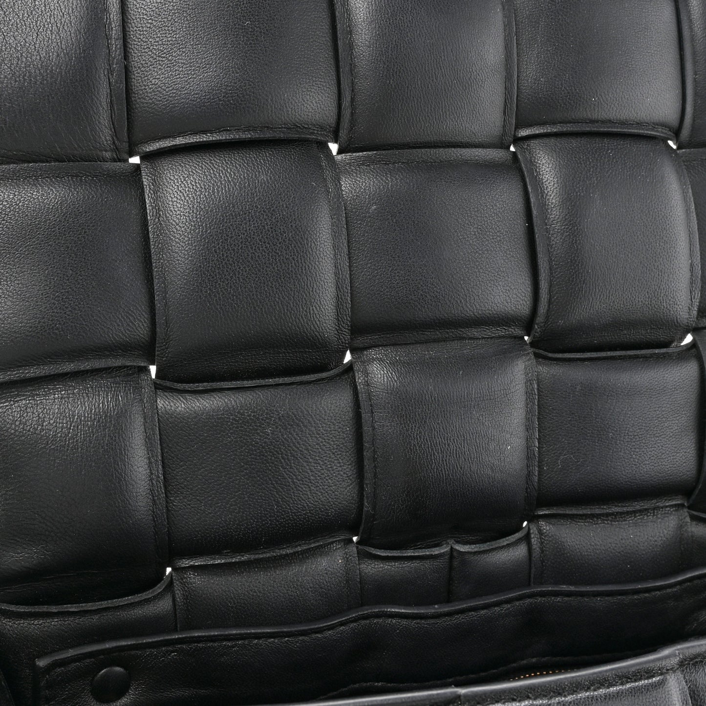 Nappa Maxi Intreccio Padded Cassette Crossbody Bag Black