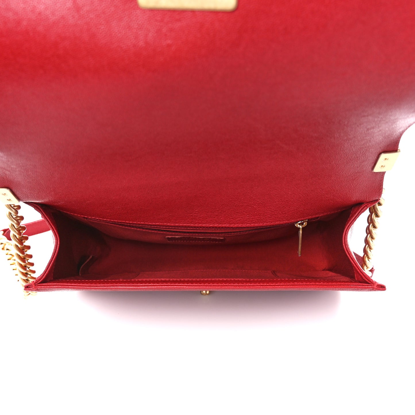 Caviar Quilted New Medium Boy Flap Dark Red