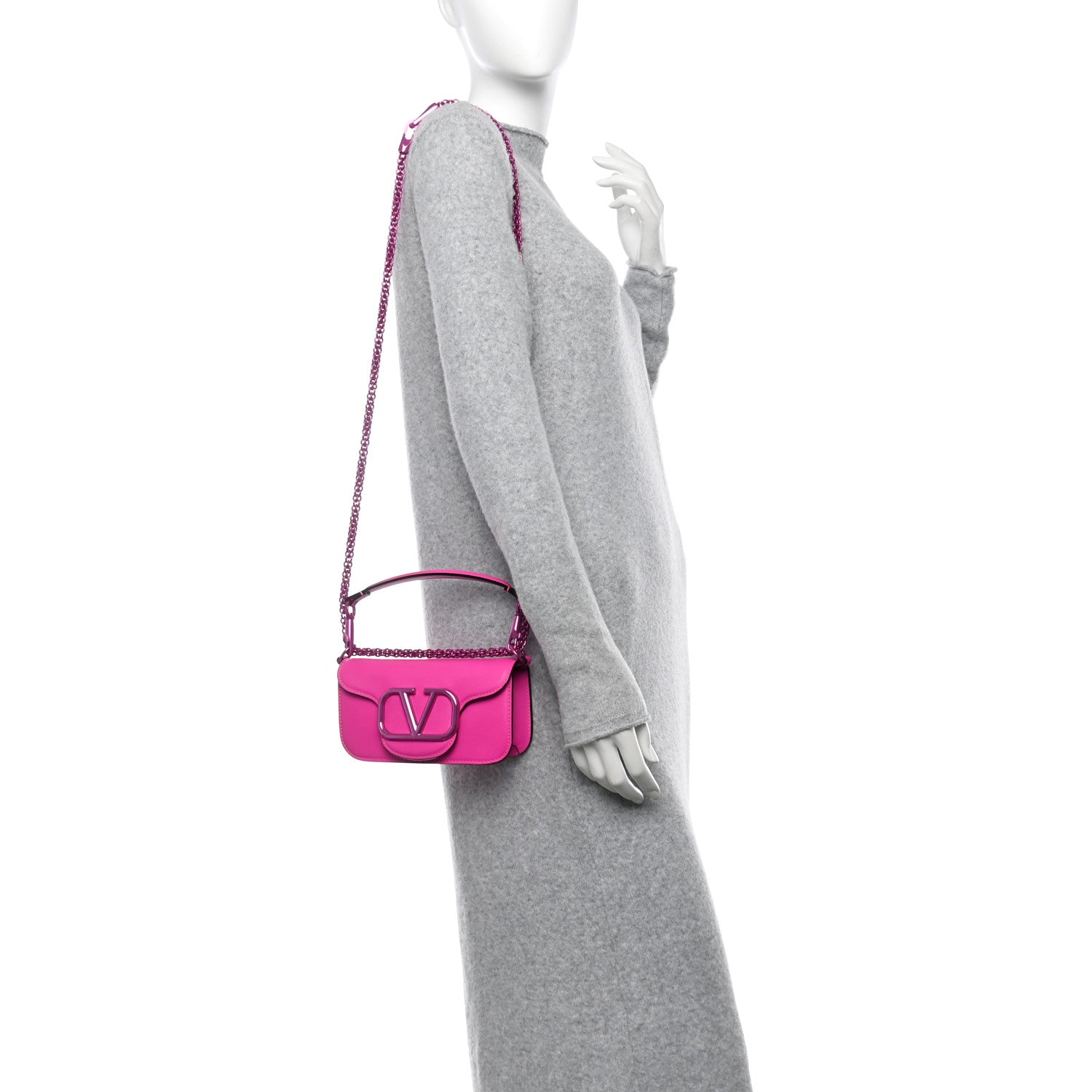 Valentino Garavani Calfskin Vlogo Small Loco Shoulder Bag Pink PP 2 of 11