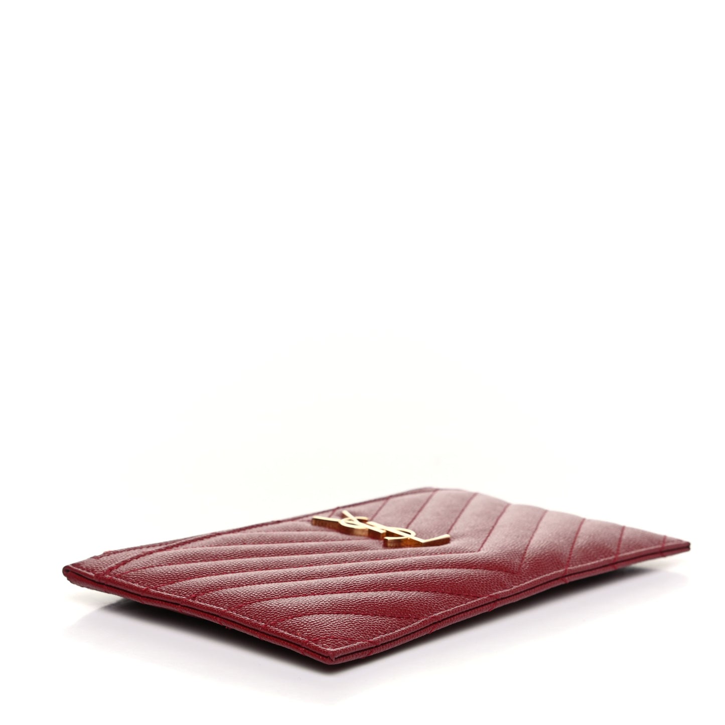 Grain De Poudre Matelasse Chevron Monogram Bill Pouch Opyum Red