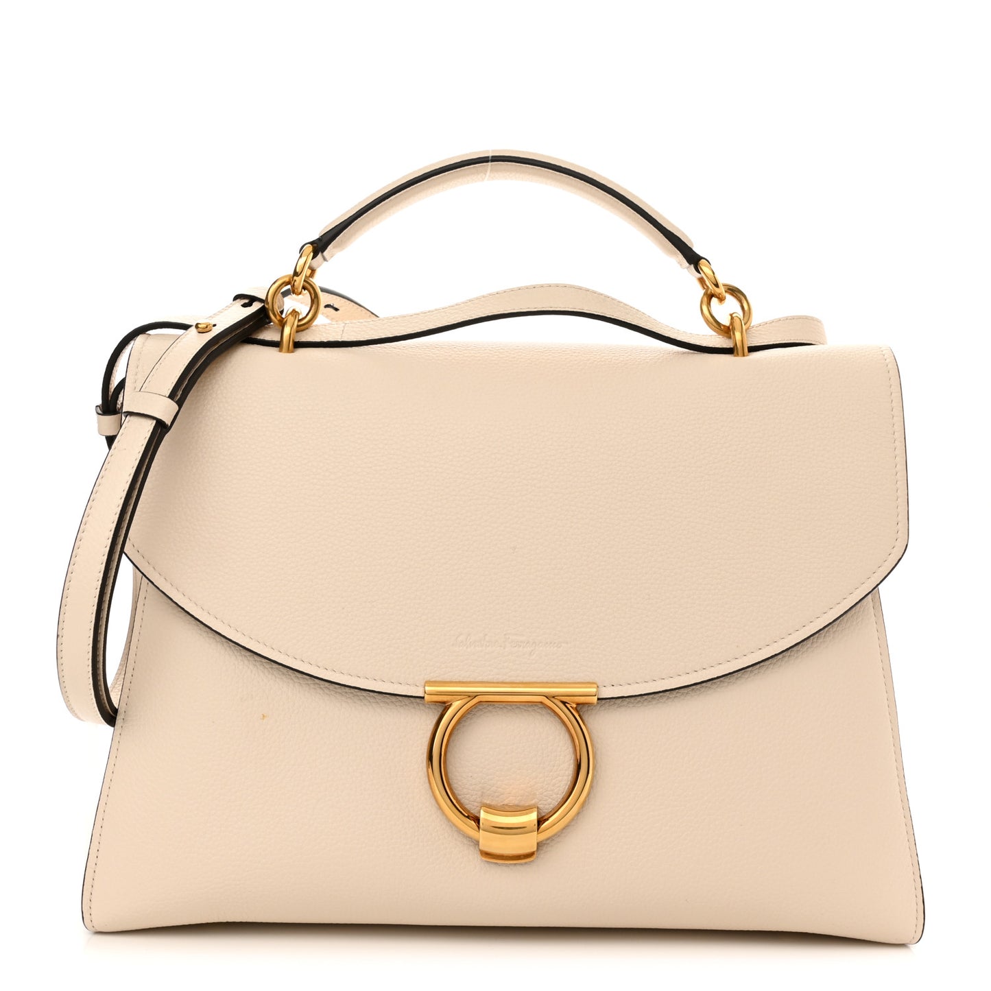 Calfskin Medium Margot Top Handle Satchel Bone