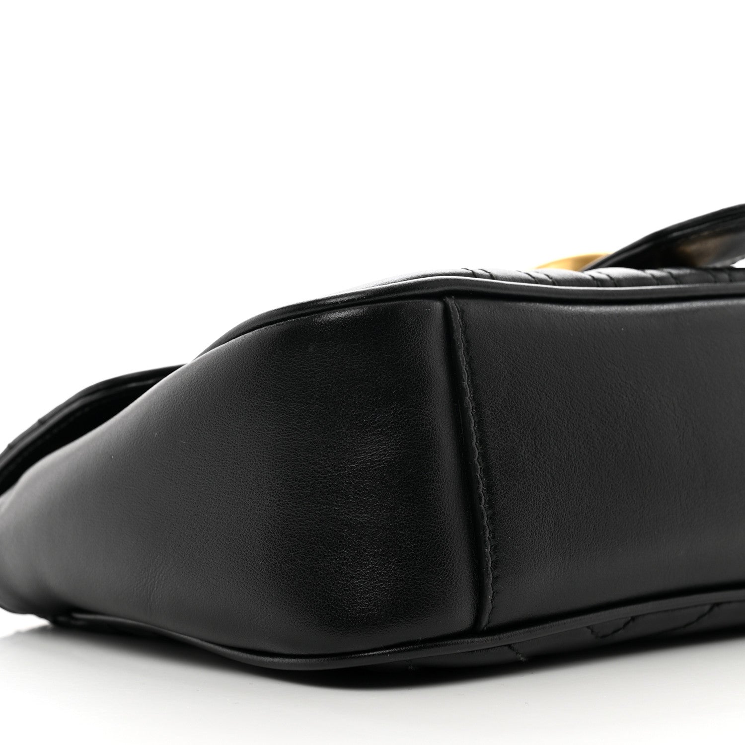 Gucci Calfskin Matelasse Small GG Marmont Shoulder Bag Black 9 of 10
