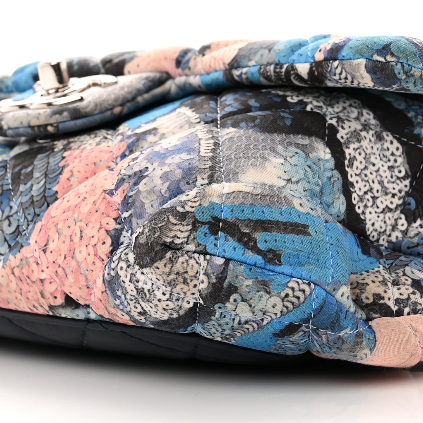Canvas Sequin Print Quilted Waist Bag Multicolor