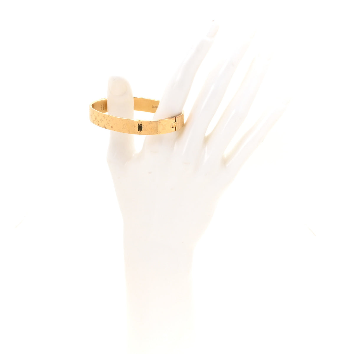 Louis Vuitton Brass Monogram Nanogram Cuff M Gold 2 of 8