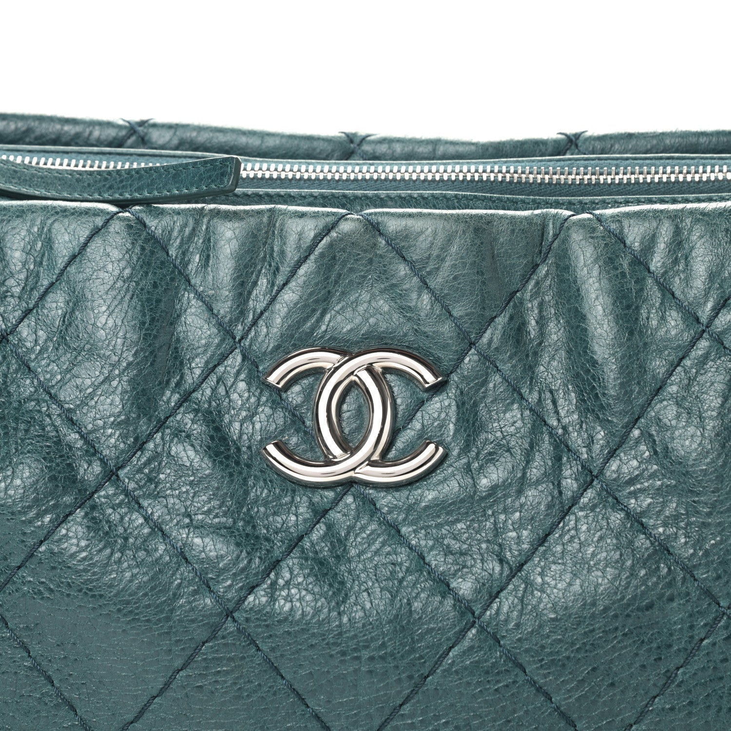 Chanel Glazed Calfskin On The Road Hobo Blue 9 of 9