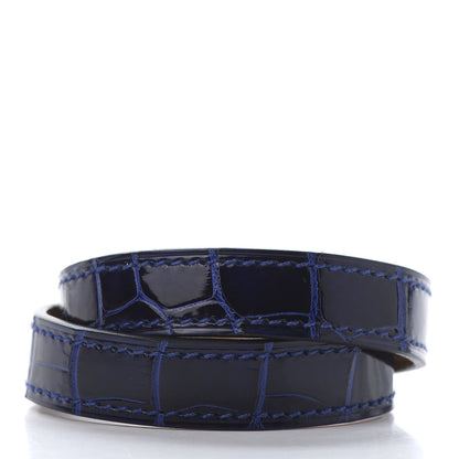 Hermes Shiny Alligator Kelly Double Tour Bracelet XS Bleu Electrique 3 of 6