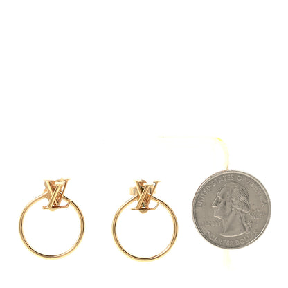 Louis Vuitton LV Eclipse Hoop Earrings Gold 2 of 4