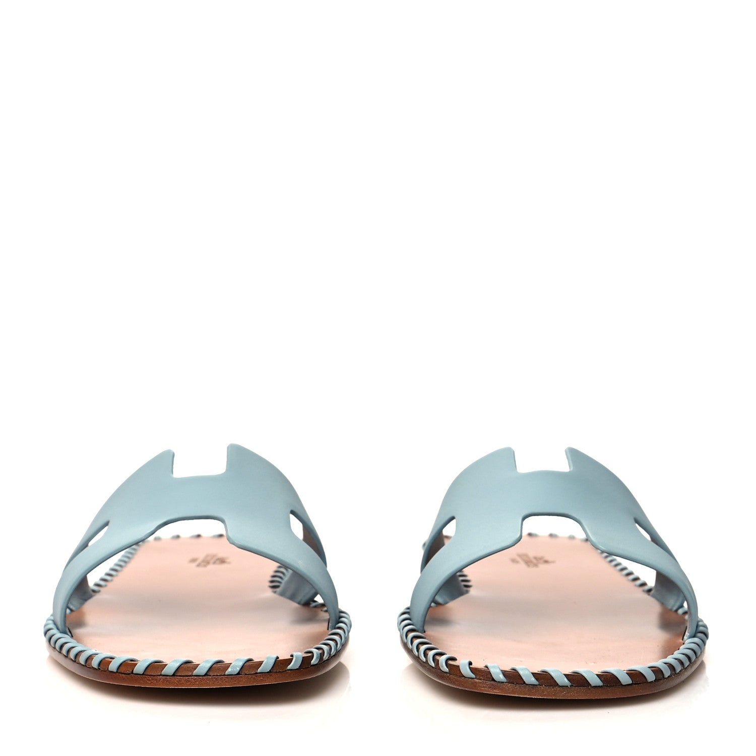 Hermes Box Calfskin Braided Oran Sandals 40.5 Vert D'Eau 2 of 8