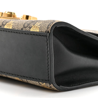 Gucci GG Supreme Monogram Bees Small Padlock Shoulder Bag Black 9 of 16