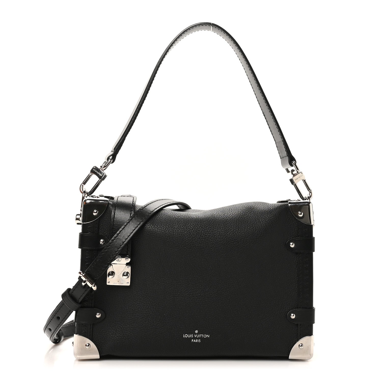 Louis Vuitton Calfskin Side Trunk MM Black 1 of 9