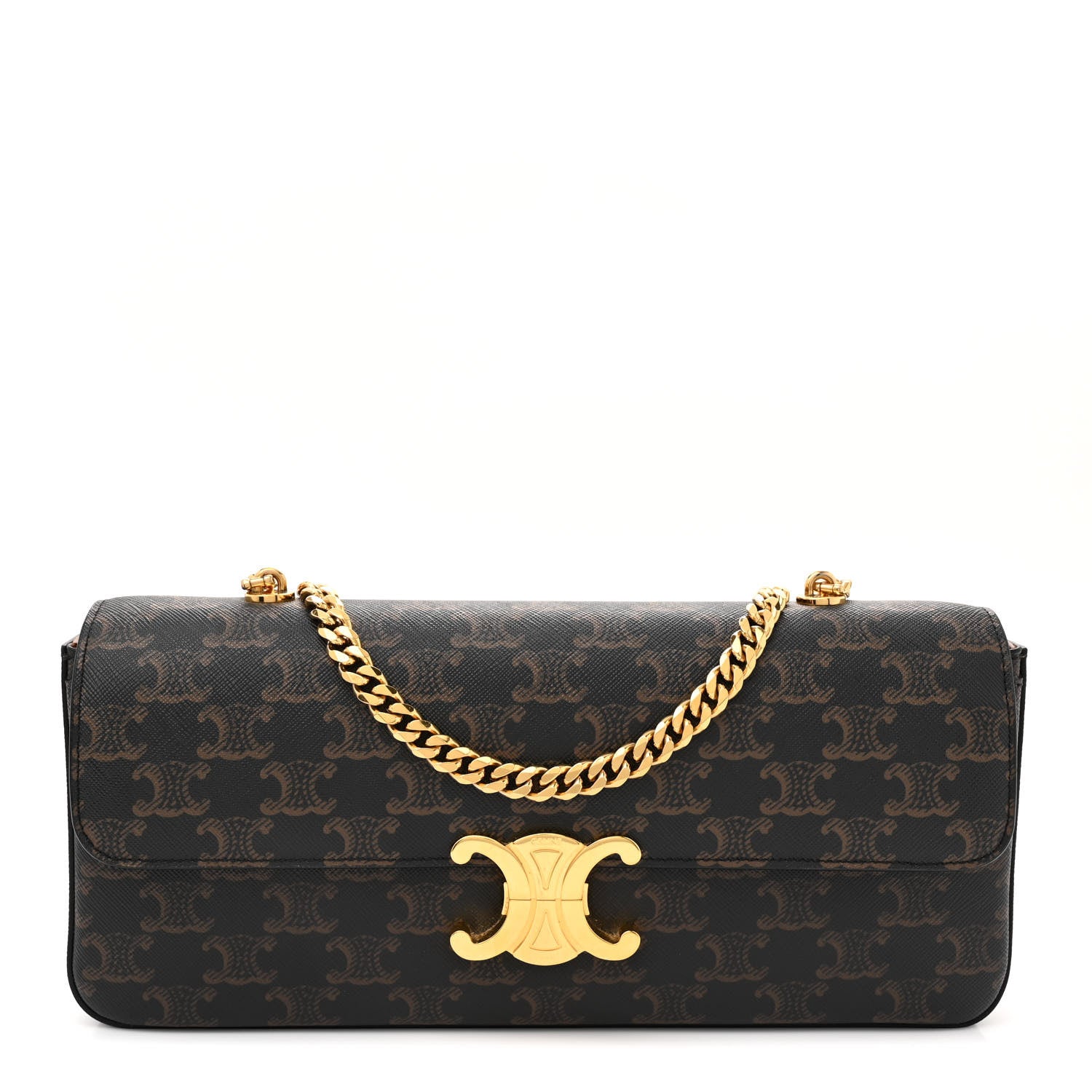Celine Triomphe Canvas Chain Bag Tan 1 of 14