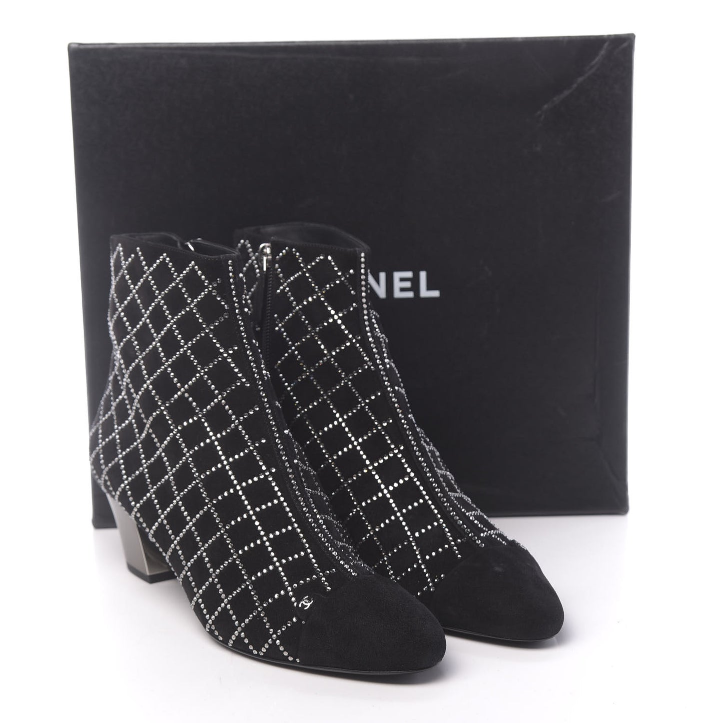 Kid Suede Strass Short Boots 39.5 Black