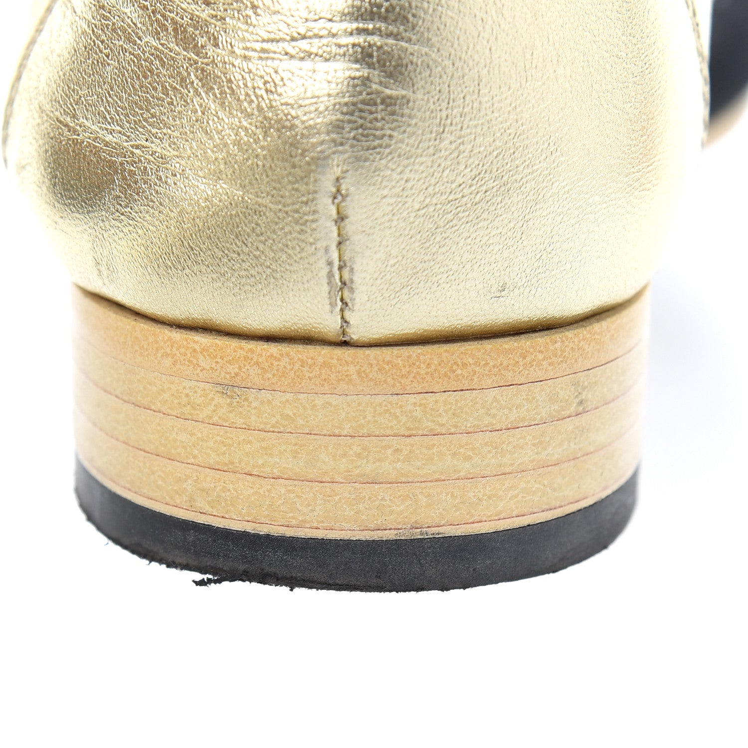 Chanel Metallic Lambskin CC Lace Up Oxfords 35.5 Dark Gold 13 of 13