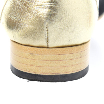Chanel Metallic Lambskin CC Lace Up Oxfords 35.5 Dark Gold 13 of 13