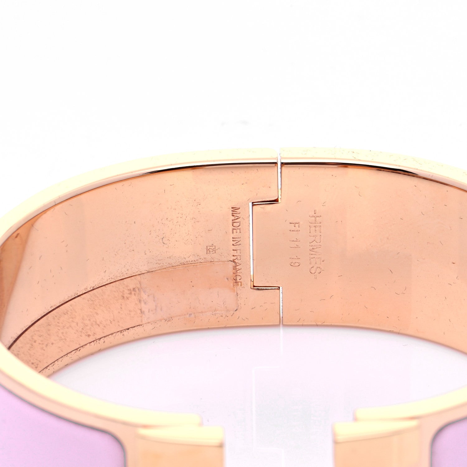 Hermes Enamel Wide Clic Clac H Bracelet PM Rose Dragee 7 of 8
