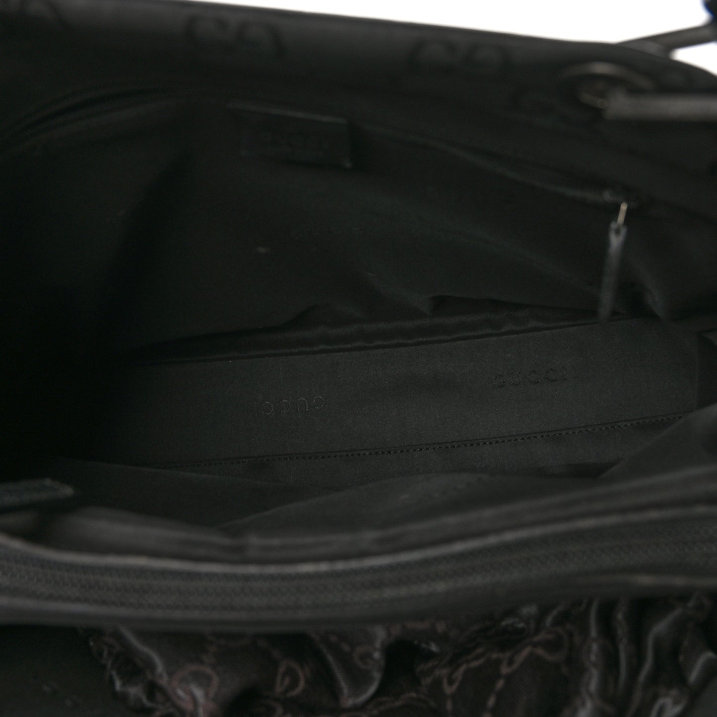 Nylon Monogram Bamboo Handle Bag Black