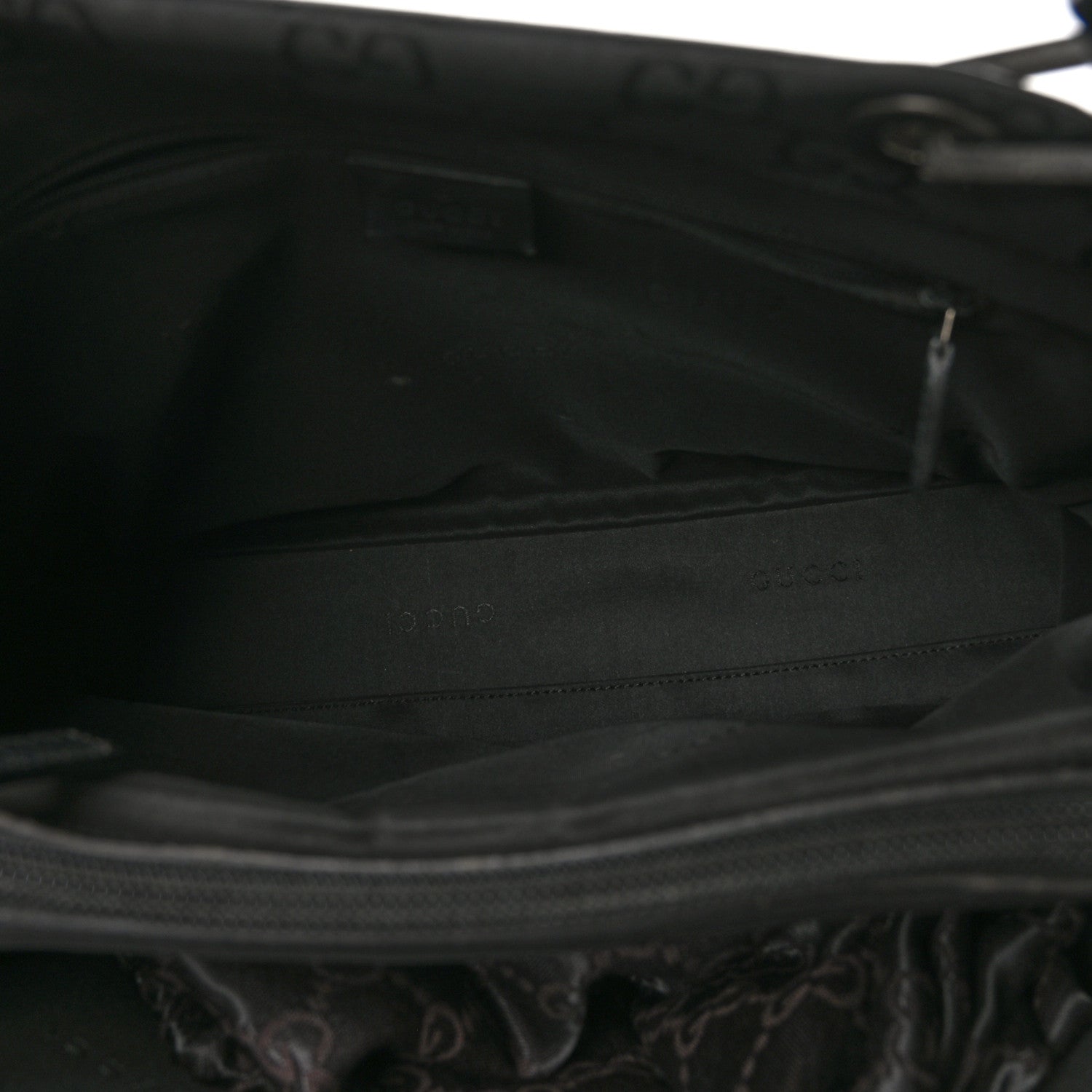 Gucci Nylon Monogram Bamboo Handle Bag Black 6 of 11