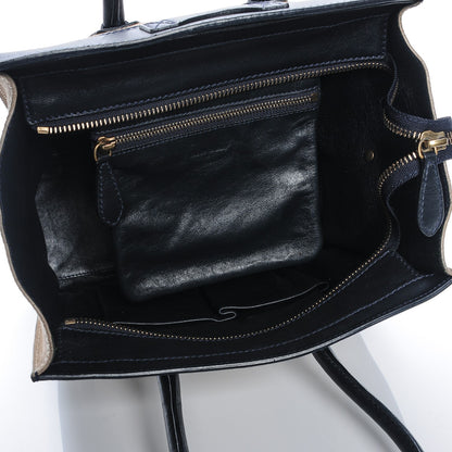 Celine Smooth Calfskin Suede Micro Bi-Color Luggage Navy Dune 6 of 8