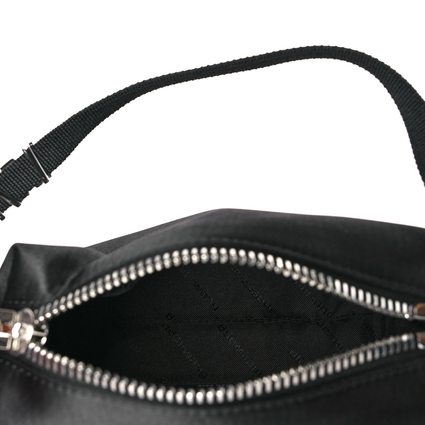 Satin Crystal Heiress Pouch Black