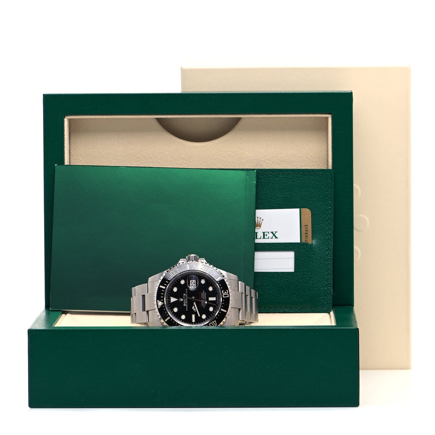 Stainless Steel 43mm Oyster Perpetual Date Sea-Dweller Watch Black 126600