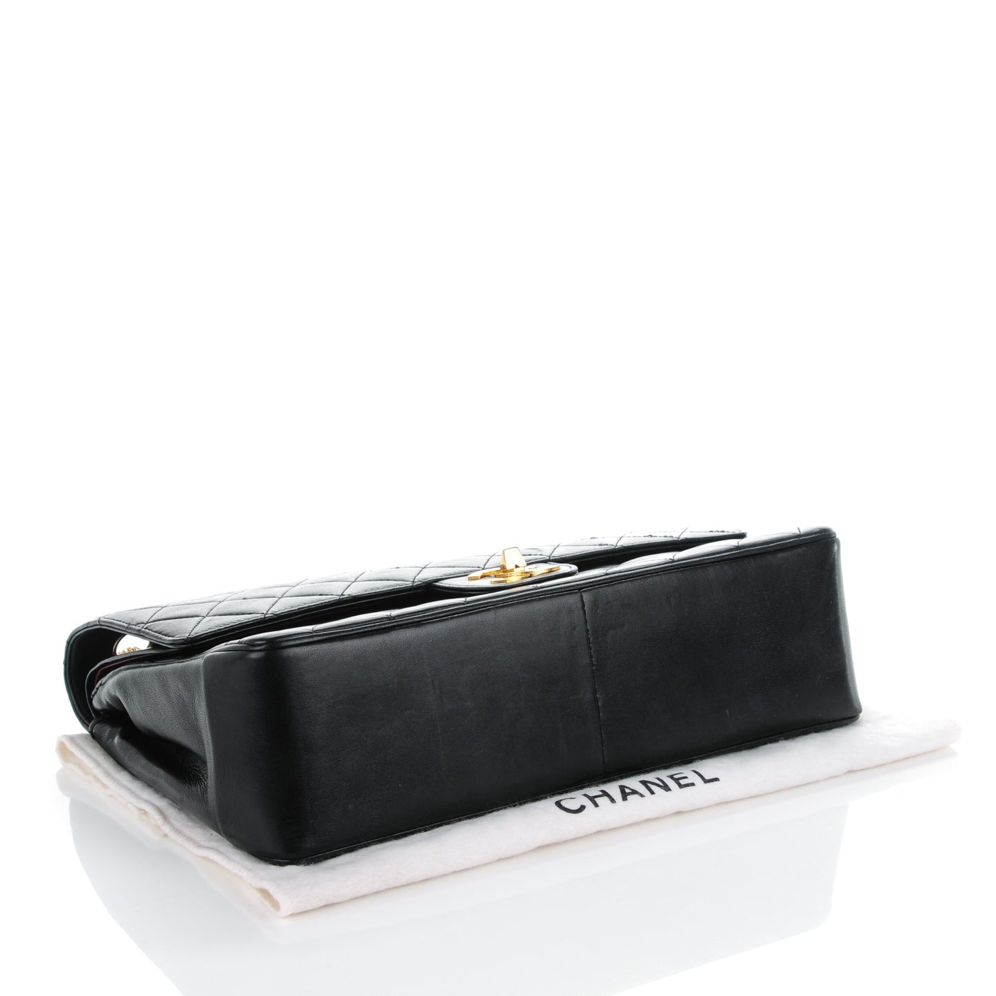 Lambskin Quilted Medium Double Flap Bijoux Chain Black