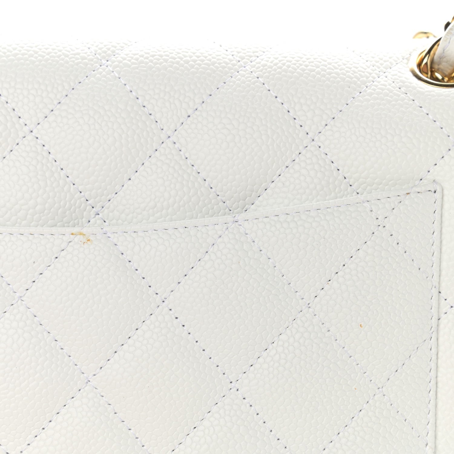 Chanel Caviar Quilted Jumbo Double Flap White 12 of 13