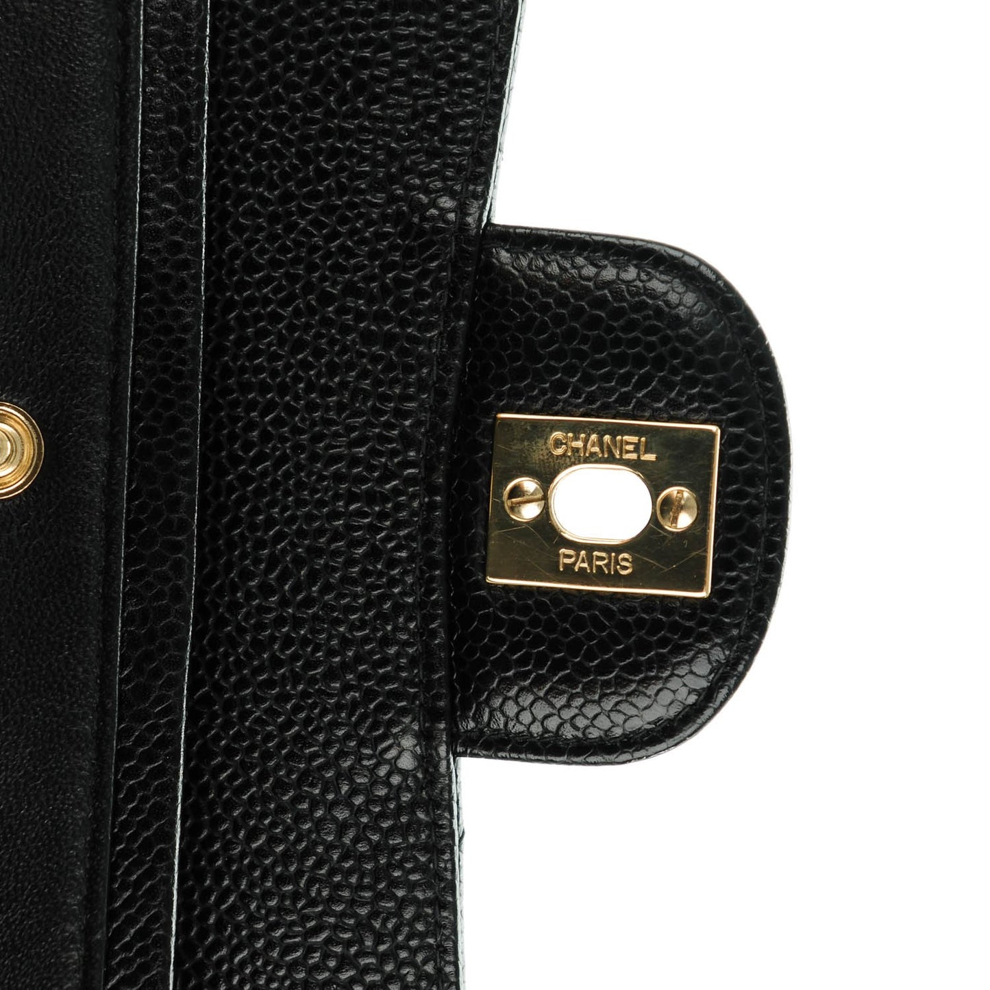 Caviar Quilted Small Double Flap Black