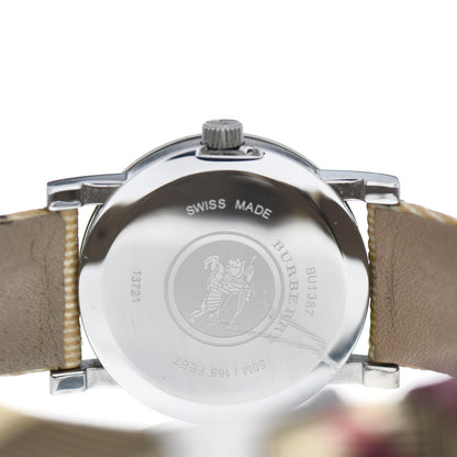 Burberry Stainless Steel Calfskin 28mm Heritage Nova Check Quartz Watch BU1387 4 of 5