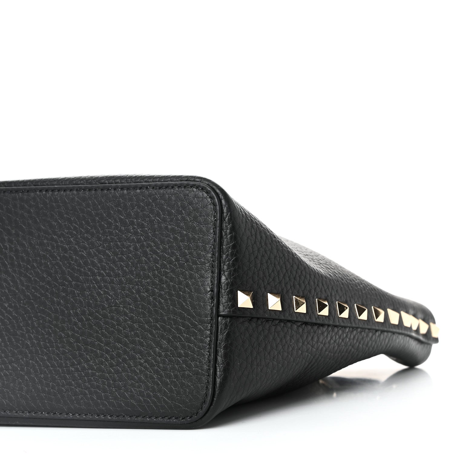 Valentino Garavani Grained Calfskin Rockstud Bucket Bag Black 9 of 9