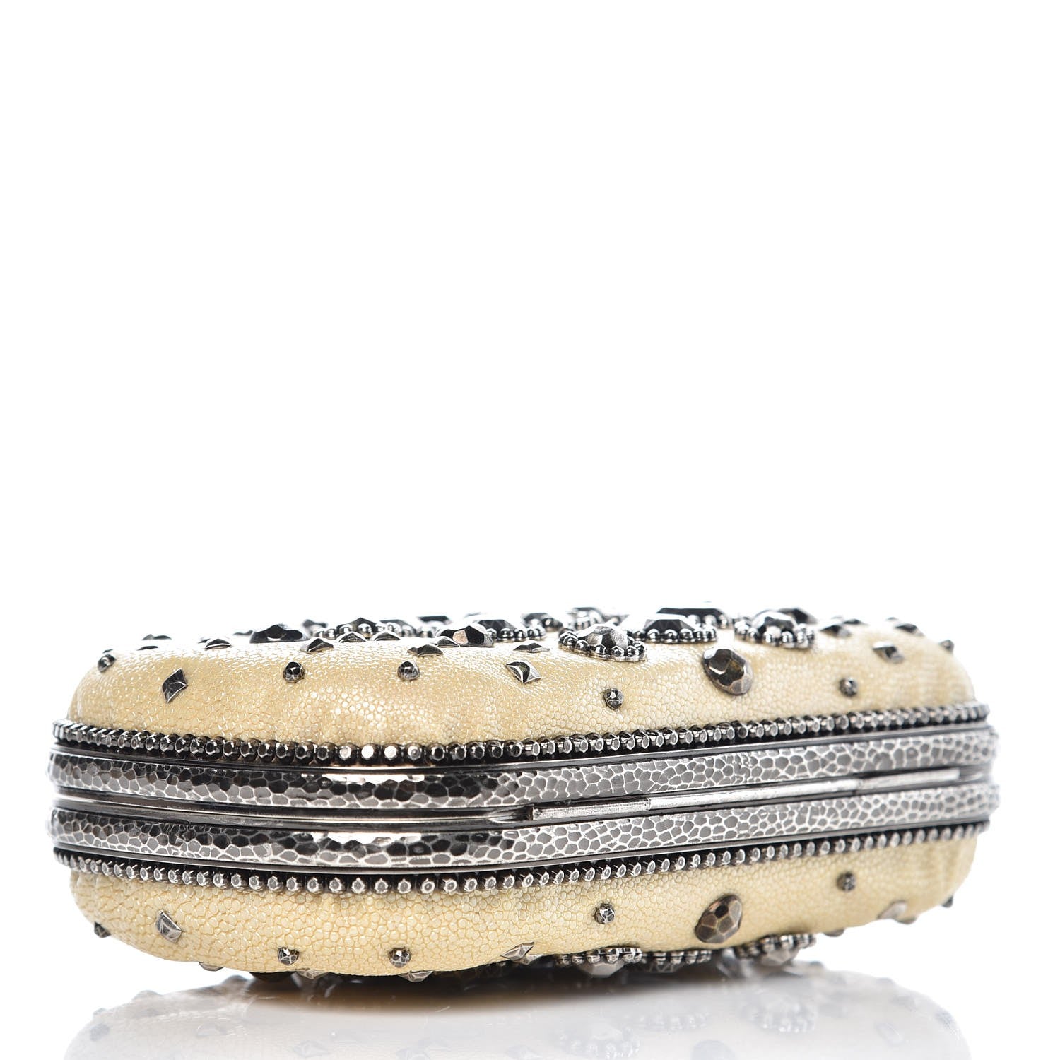 Bottega Veneta Galuchat Studded Knot Clutch Mineral 4 of 6