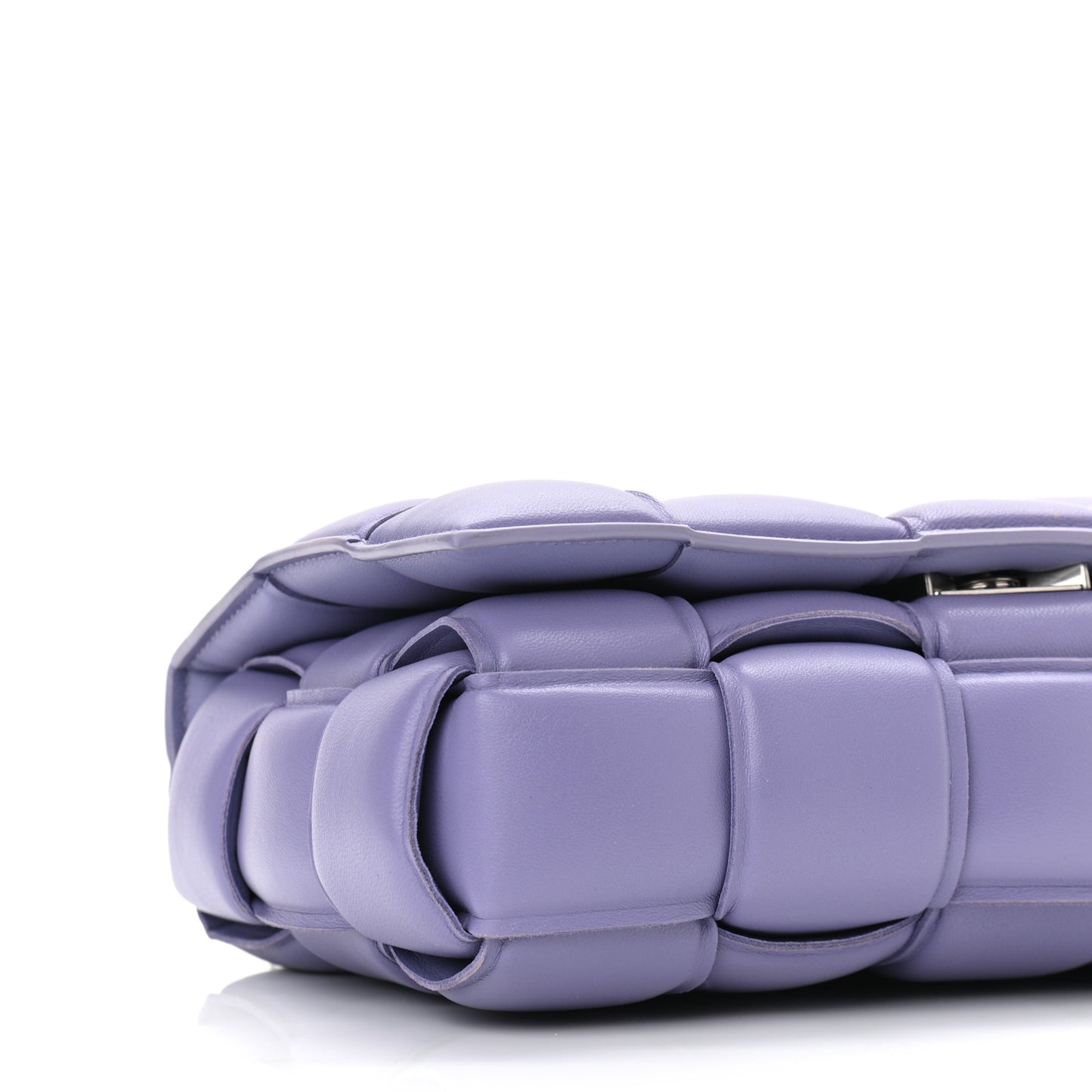 Lambskin Maxi Intreccio Padded Chain Cassette Crossbody Bag Lavender