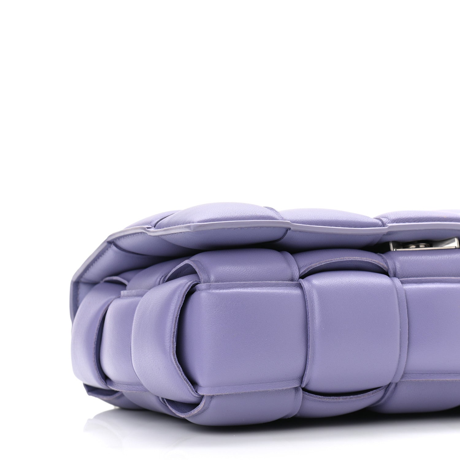 Bottega Veneta Lambskin Maxi Intreccio Padded Chain Cassette Crossbody Bag Lavender 9 of 10