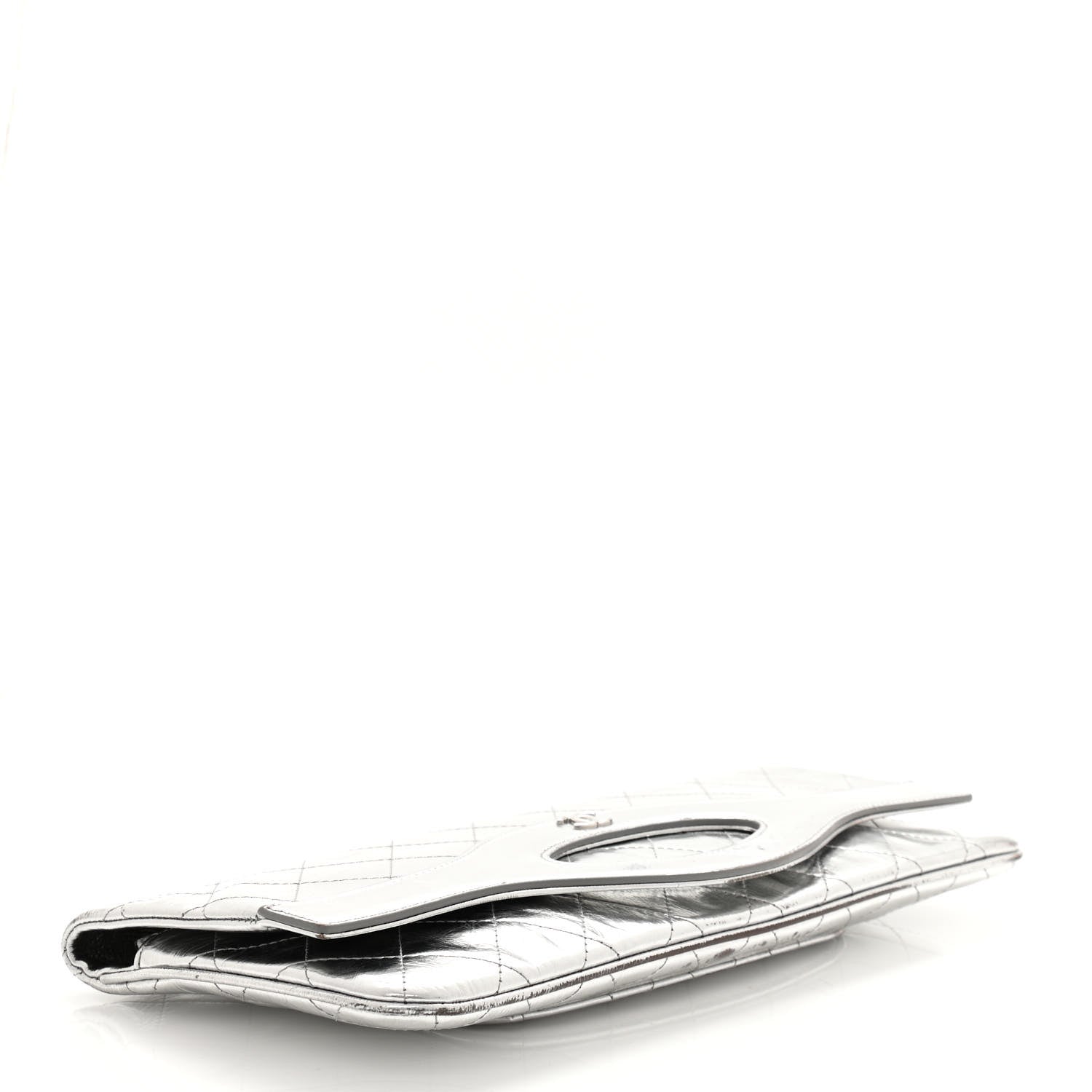 Chanel Metallic Crumpled Calfskin Small 31 Pouch Silver 4 of 11