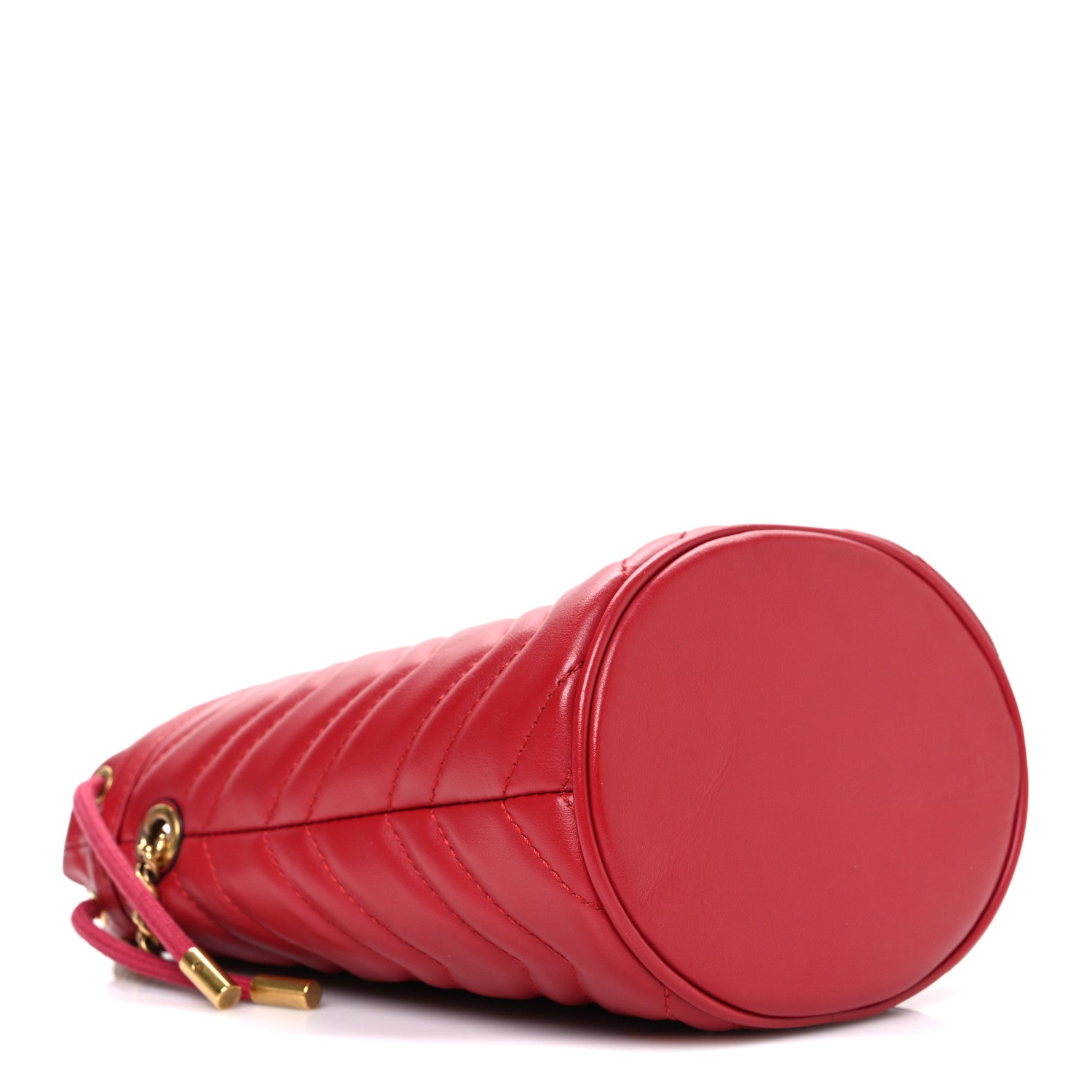 Gucci Calfskin Matelasse Mini GG Marmont 2.0 Bucket Bag Hibiscus Red 4 of 10
