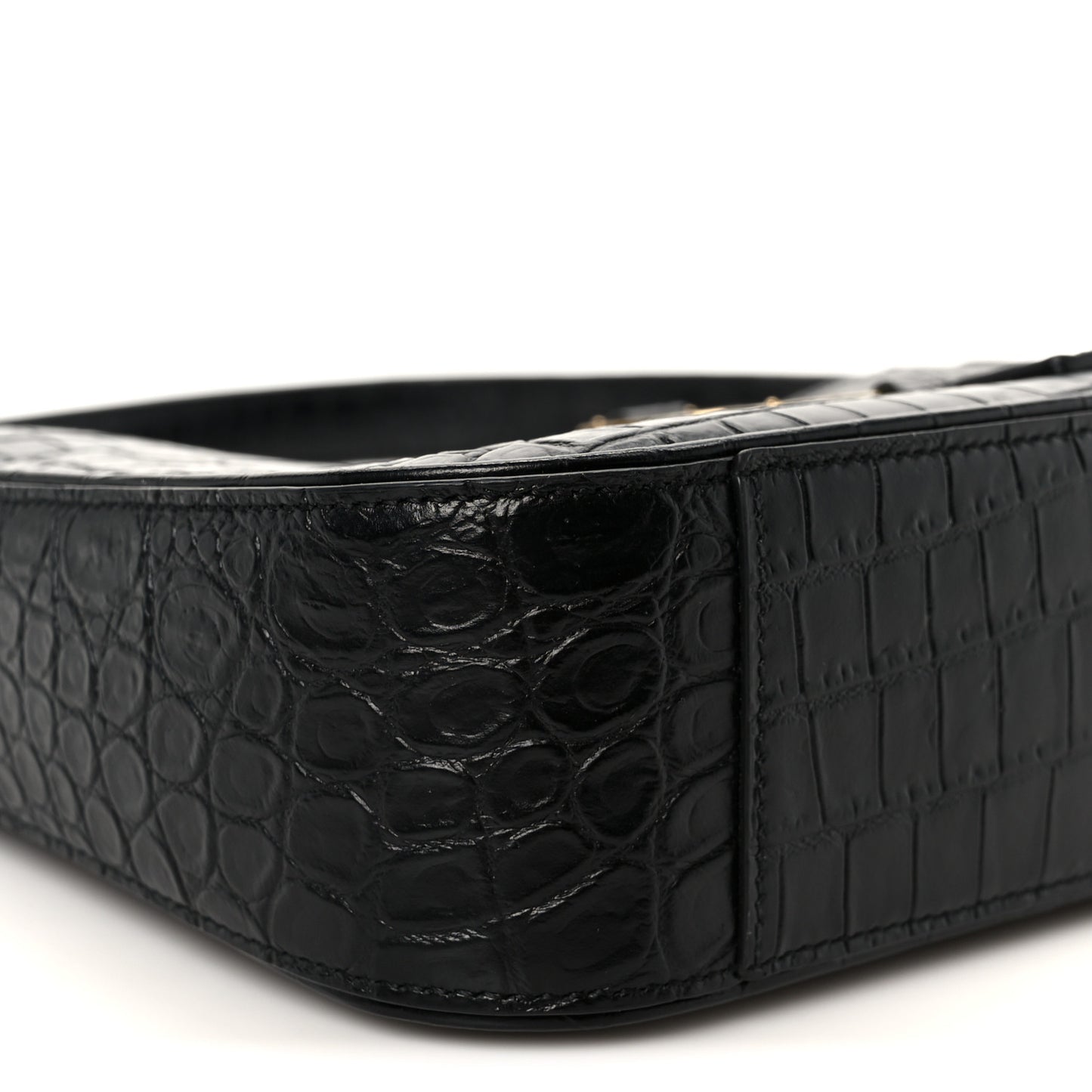 Calfskin Crocodile Embossed Le 5 A 7 Hobo Black