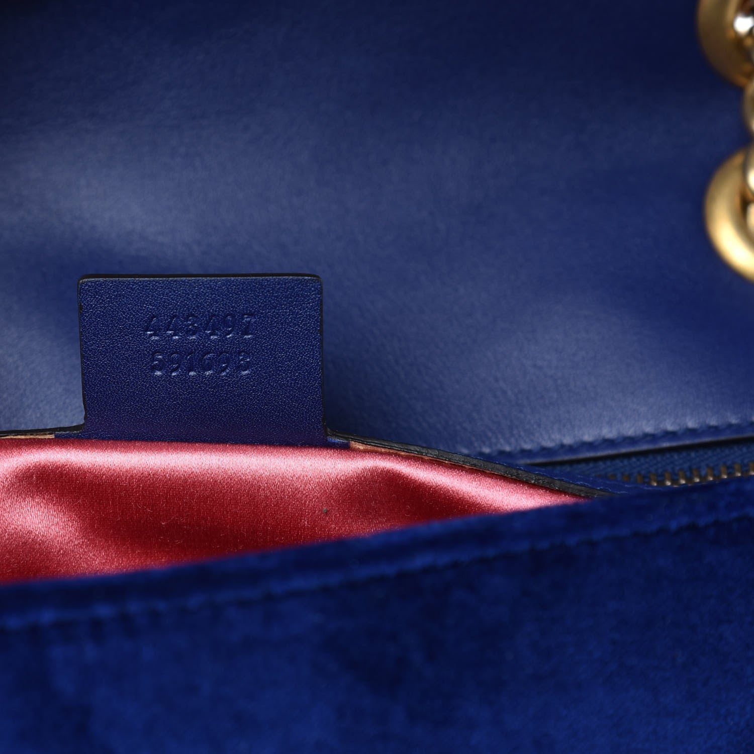 Gucci Velvet Matelasse Small GG Marmont Shoulder Bag Cobalt Blue 8 of 11