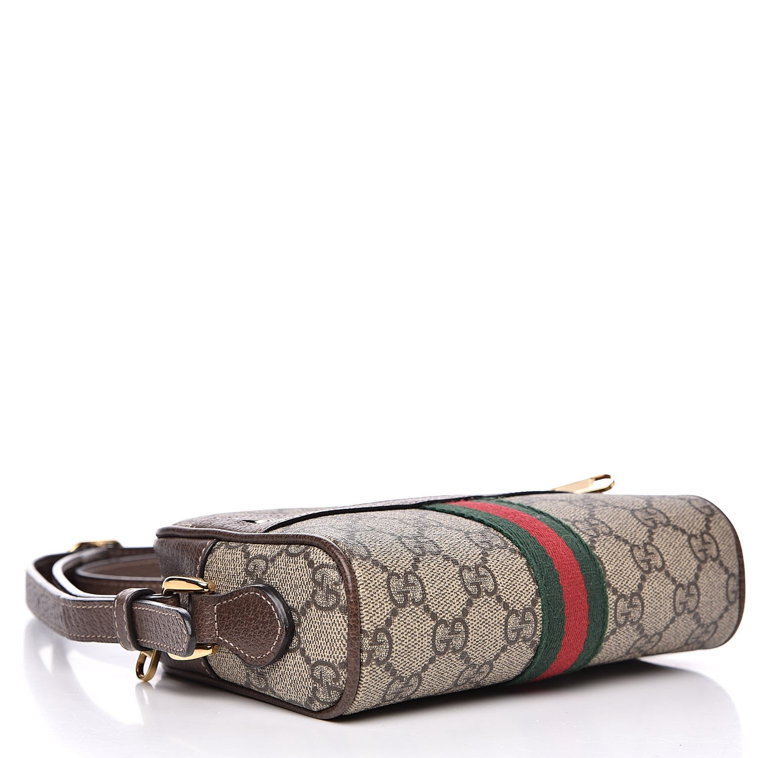 Gucci GG Supreme Monogram Web Mini Ophidia Shoulder Bag Brown 4 of 9