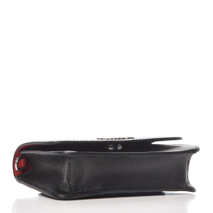 Prada Saffiano Belt Bag Black Red 4 of 12