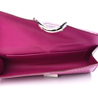 Hermes Shiny Niloticus Crocodile Egee Clutch Rose Scheherazade 5 of 10