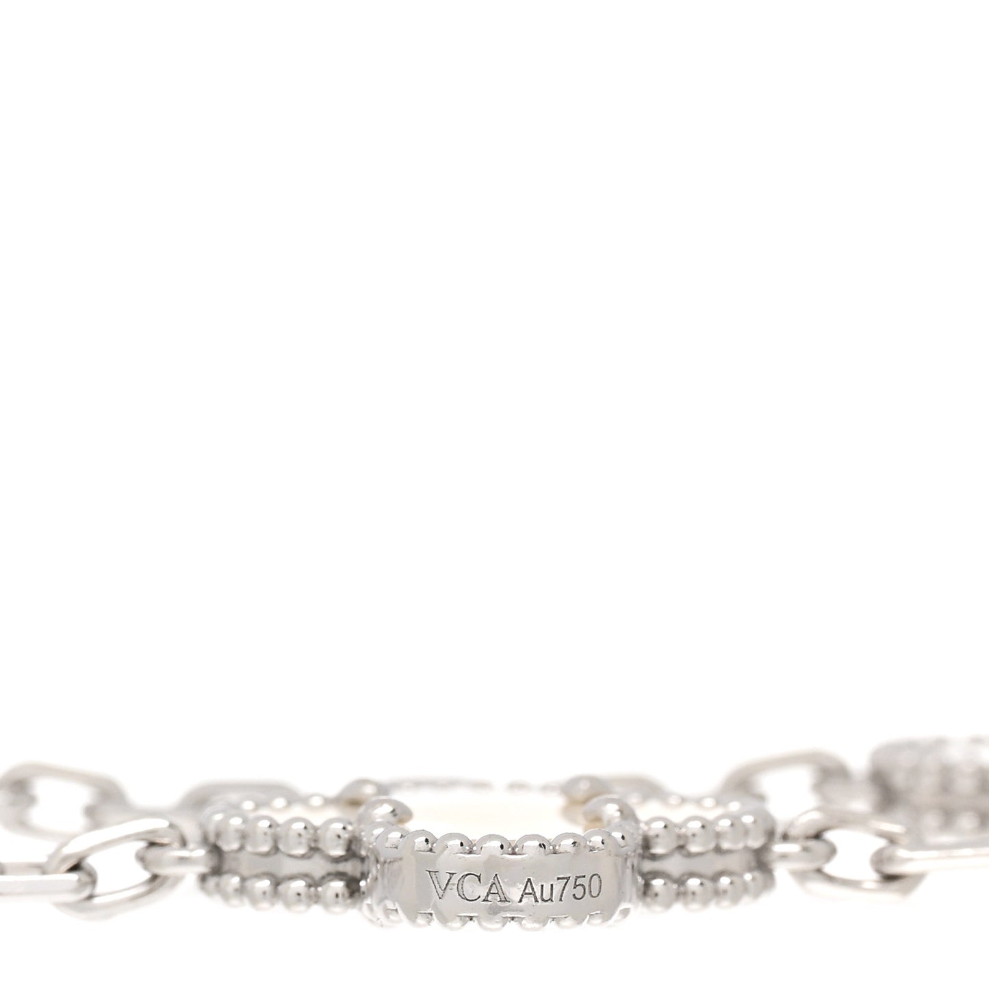 18K White Gold Mother of Pearl 5 Motifs Vintage Alhambra Bracelet