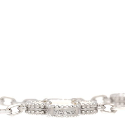Van Cleef & Arpels 18K White Gold Mother of Pearl 5 Motifs Vintage Alhambra Bracelet 3 of 4