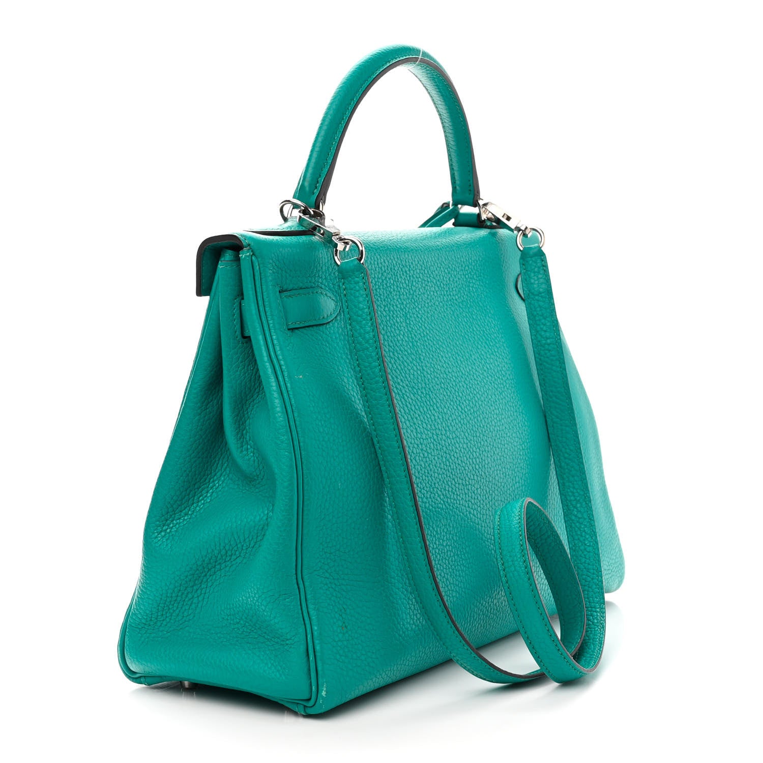 Hermes Taurillon Clemence Kelly Retourne 32 Bleu Paon 3 of 18
