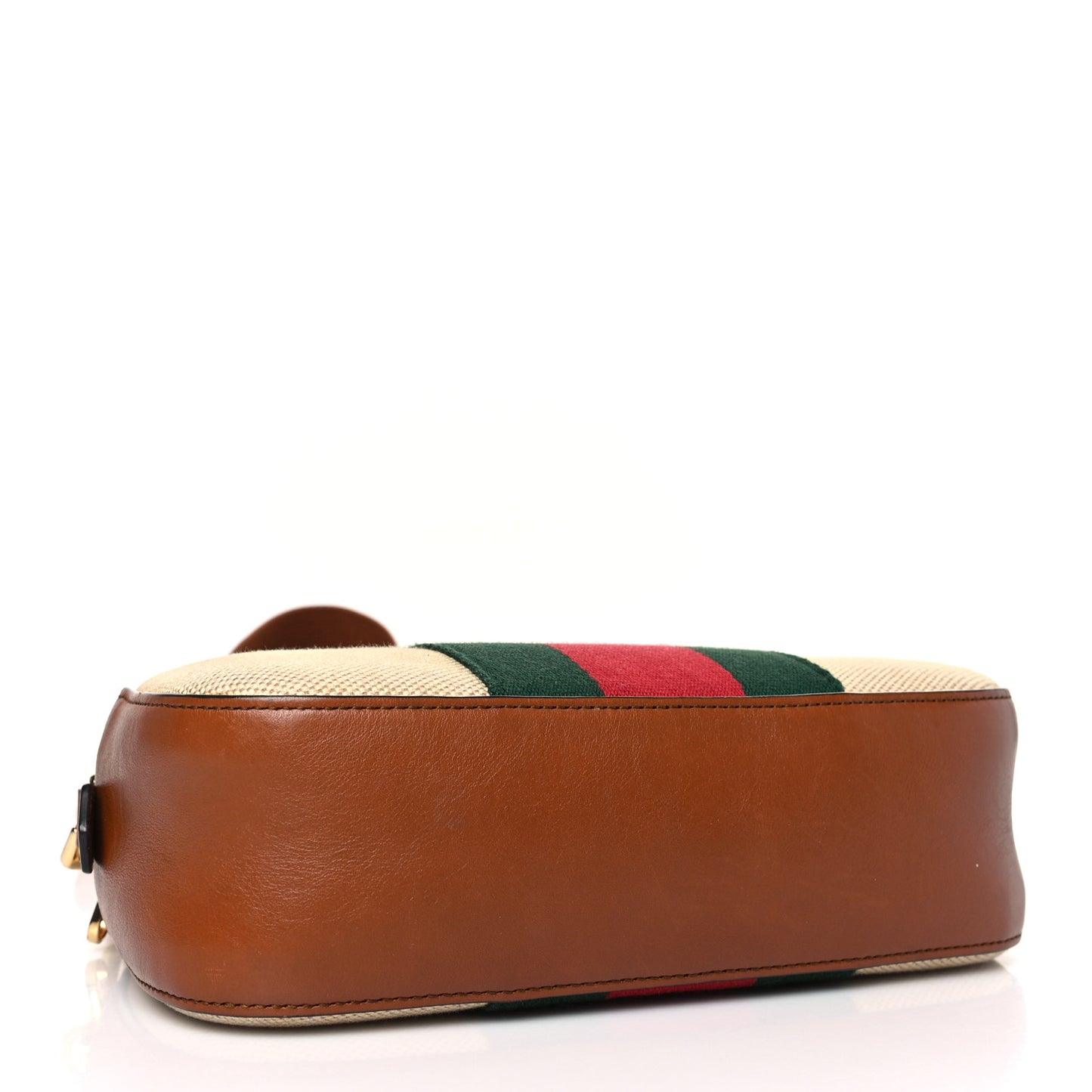 Vintage Canvas Web Shoulder Bag Sand Cuir