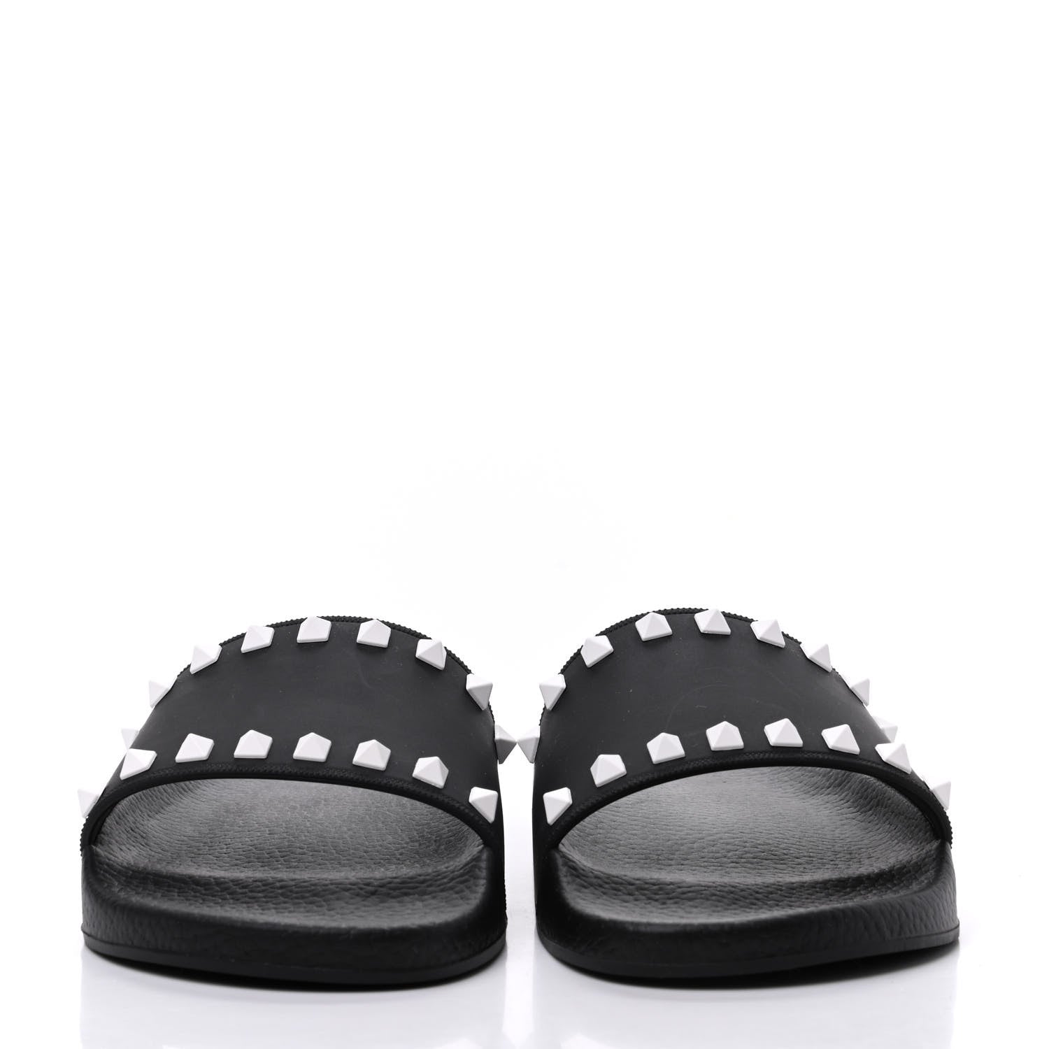Valentino Garavani Rubber Rockstud Slide Sandals 40 Black 2 of 8