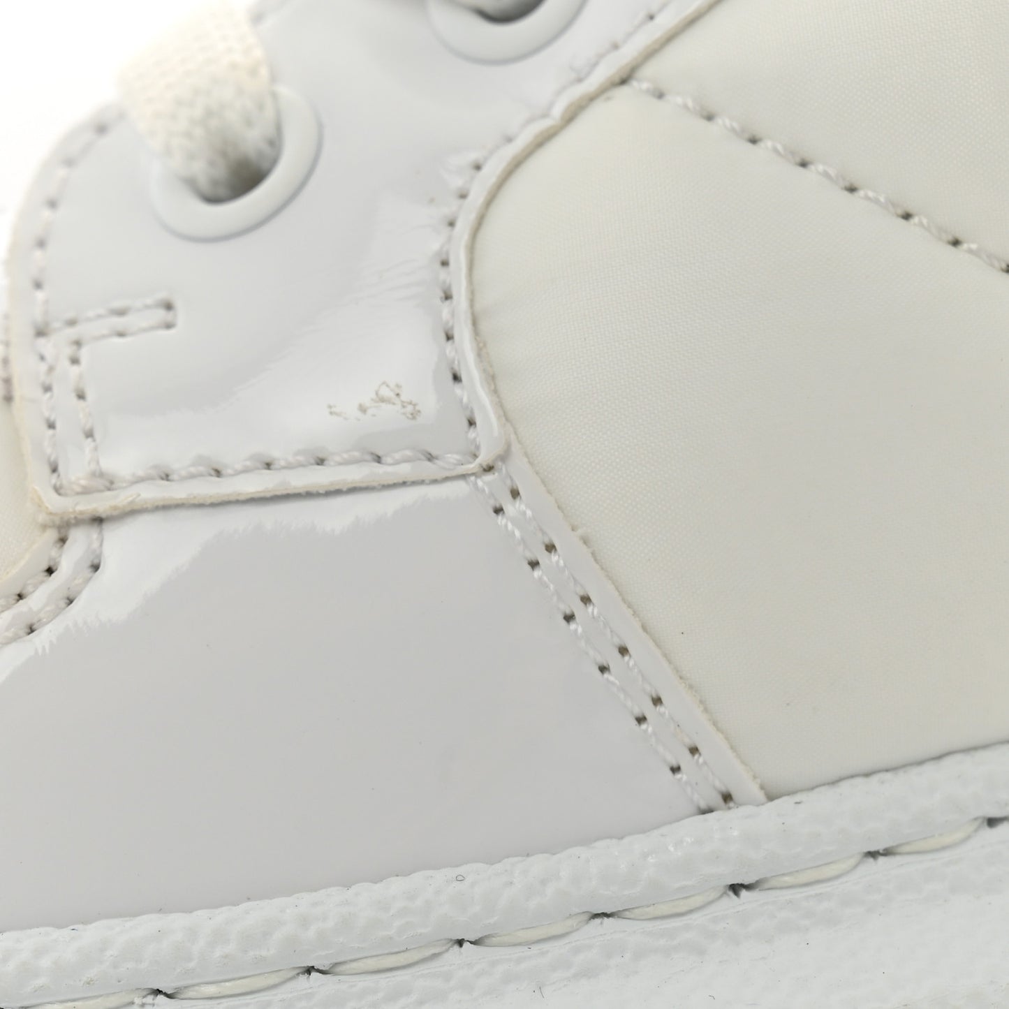 Nylon Fabric Womens D-Player High Top Sneakers 36 White Black